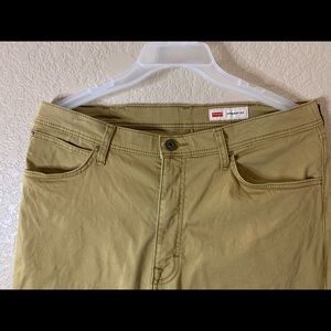 Wheat colored wrangler straight fit jeans
